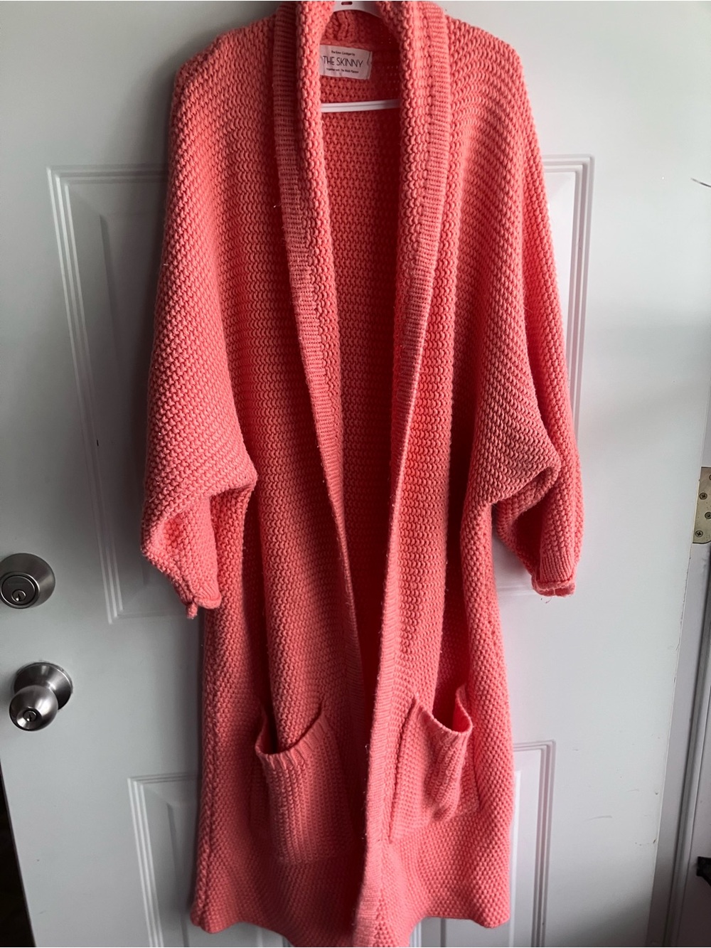 The skinny x the birds papaya Erinn cardigan coral knit open front one size